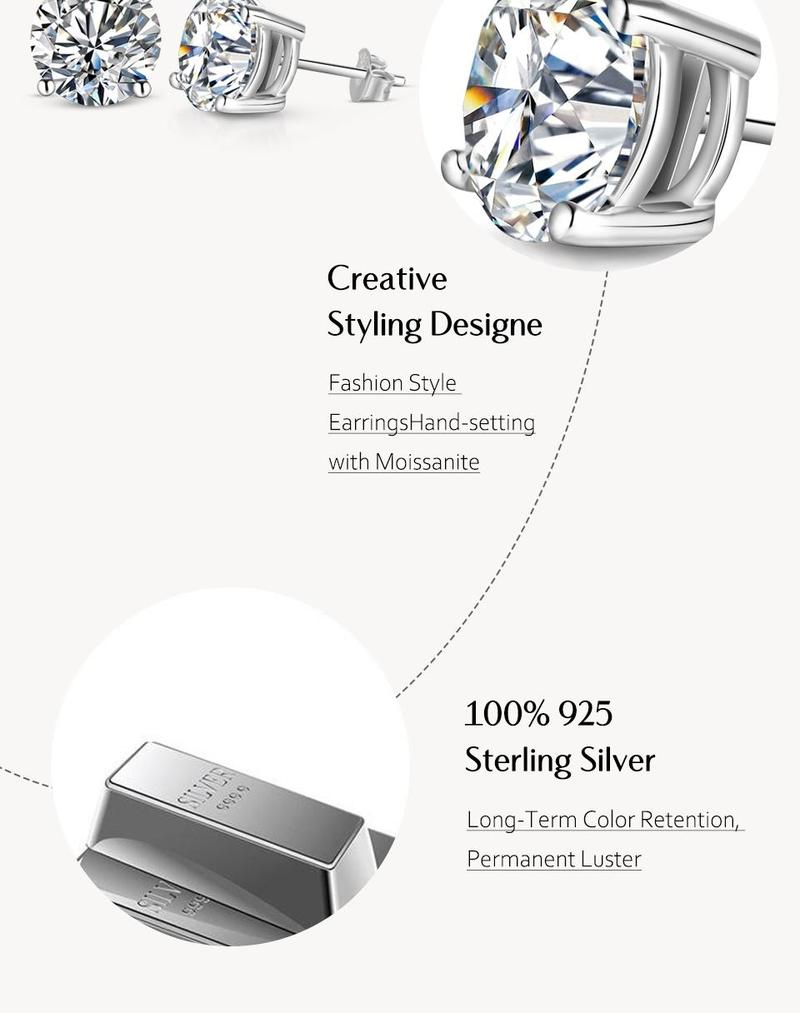 D VVS1 Color Synthetic Moissanite Stud Earrings for Women 18K Yellow Gold Plated 925 Silver Sparkling Wedding Gift for Frineds,Lover,Parents E005