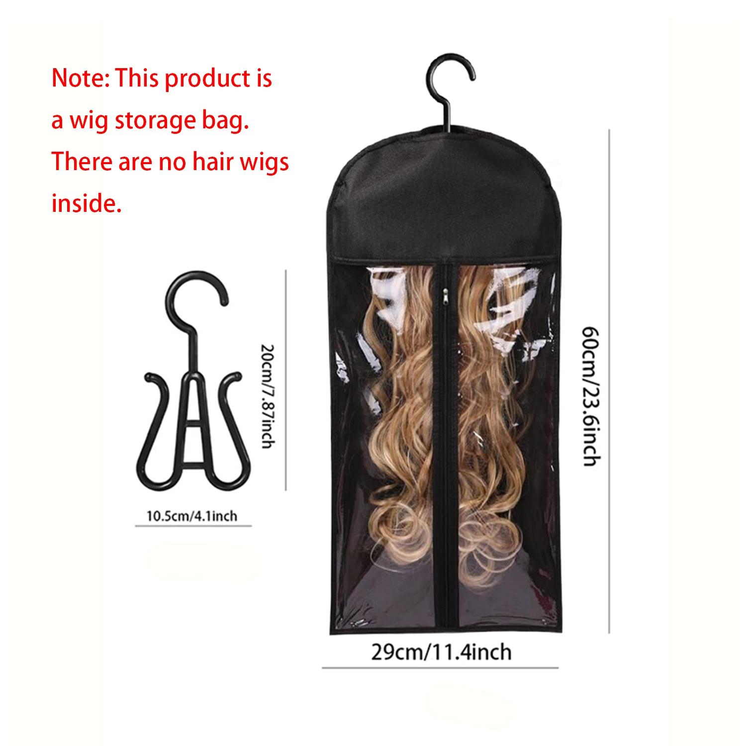 5Pcs/2Pcs Wig Storage Bag With Hook Wig Storage Hanger Zipper Transparent Dustproof Design Wig Storage Bag, Hair Extension Holder Wig Bag Wig Storage For Multiple Wigs Holder Hair Extension Hanger Wig Tool Wigs Accessories, Household Dust Cover
