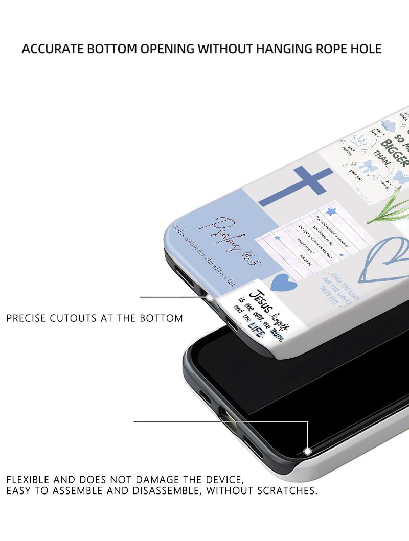 Bible Quotes Phone case for iPhone Samsung 17Pro Max Air 16 15Plus 14 13 12 11 XR XS Galaxy S25 S24 S23 S22 A71 A56 A55 A54 A53 A52 Note20 Ultra cases, Drop-Proof Phone Case Flower Cute Gift for Her.HY11