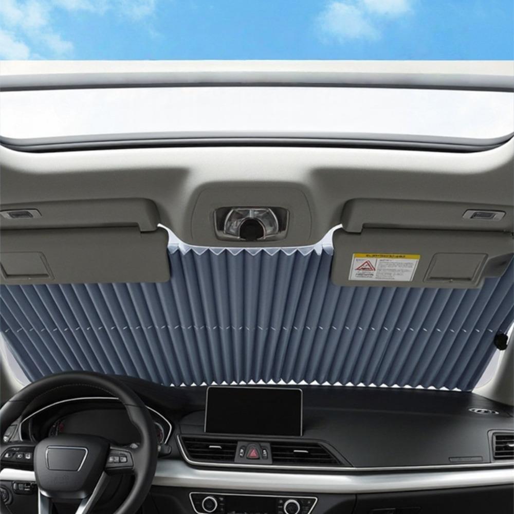 Easy-to-install Automatic Retractable Car Sun Shade - Protects Against UV Rays, Heat Insulation, Sun Visor