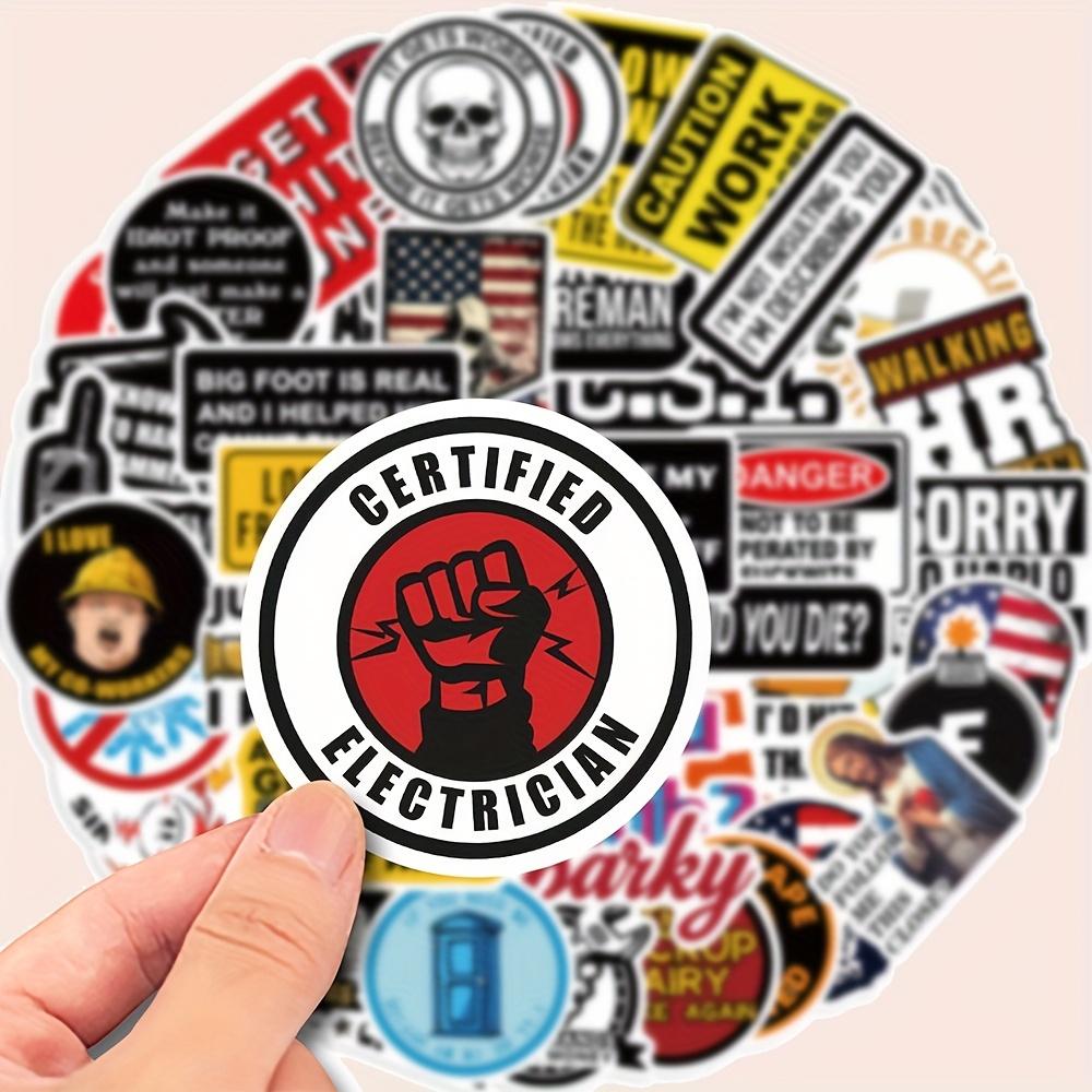 50-pack of fun and satirical DIY stickers - reusable self-adhesive sheets containing humorous phrases and images, suitable for laptops, guitars, helmets, skateboards, suitcases, mobile phones, etc. Fun stickers.