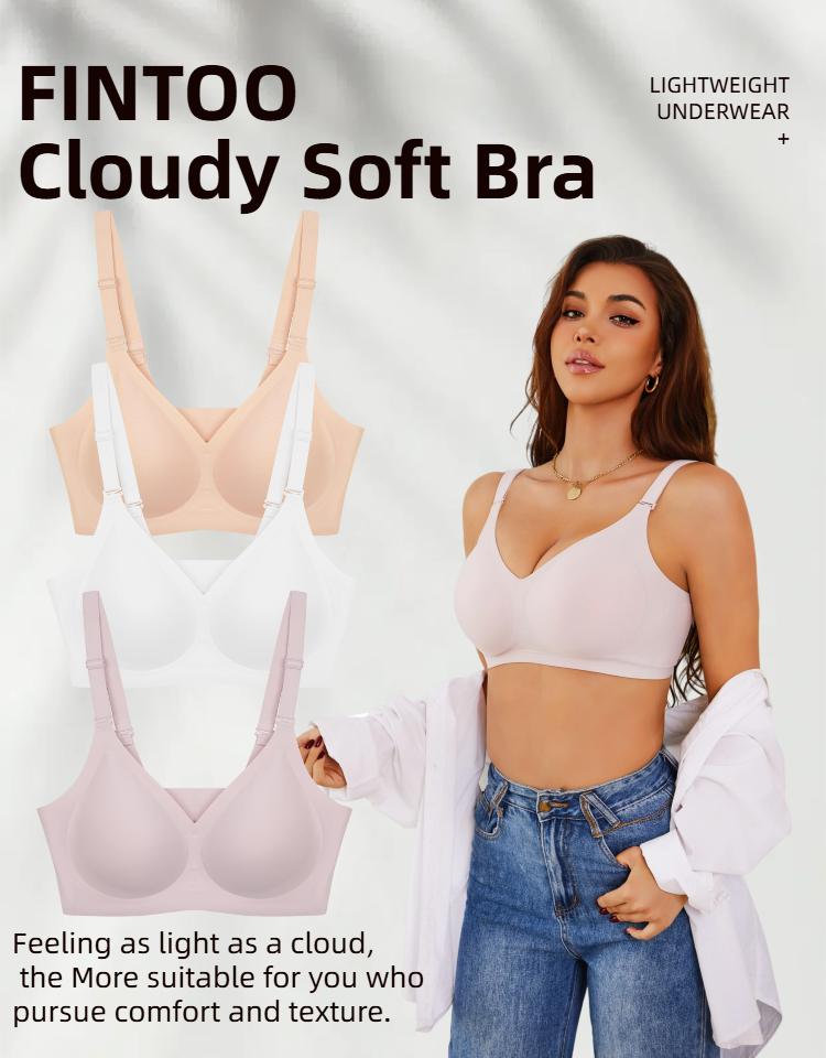 FINETOO Unite store 1PC Cloud-like Marshmallow Touch 24-hour Burden-free Companion Support Non-slip Cup Seamless S-3XL womenswear