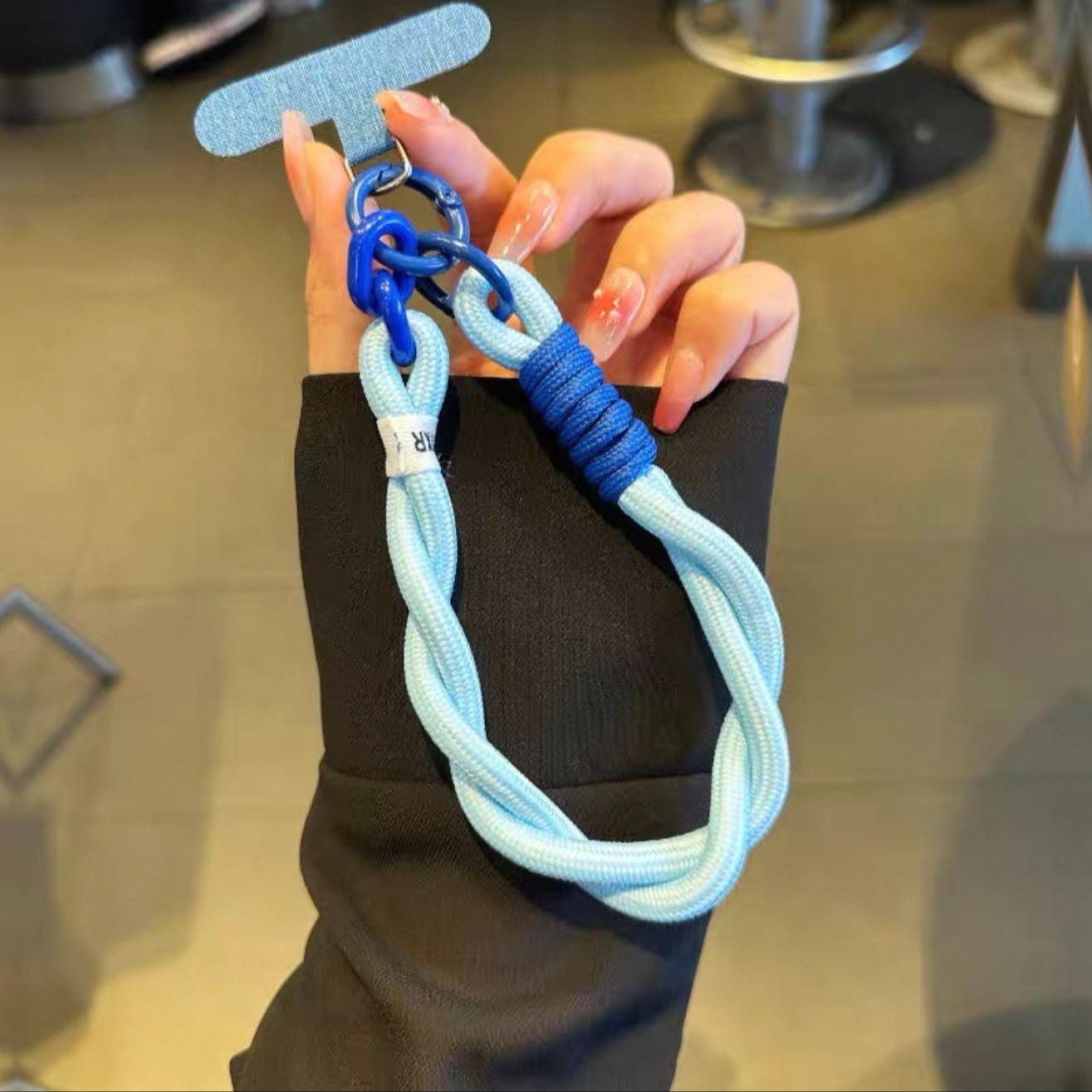 New Fashion Women's Creative Handmade Braided Phone Strap, Short Wrist Band, Durable Cute Fresh Look, Mobile Accessory