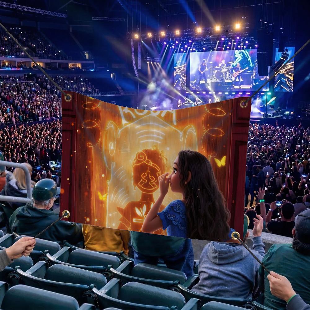 E-Encanto CARTOON Flags Multi Size Atmosphere Flag, Cheerleading Hand Pulled Banner, Portable Outdoor Event Flag & Wall Decor for Sports, Parties, Home and Room Decoration