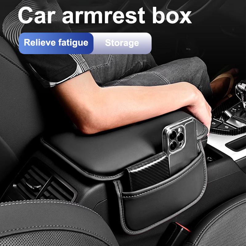 PU Leather Car Center Console Protector Cover, Armrest Storage Box Mat Cover for Dodge Durango RAM 1500 Charger Caliber Journey