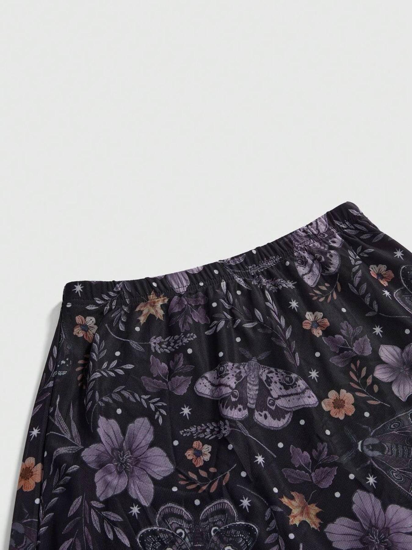 Women's Gothic Bat Moth Butterfly Spider Skull Moon Pumpkin Print A-Line Punk Mini Skirt, Womenswear Autumn Winter Natural Style Party Dress Fit