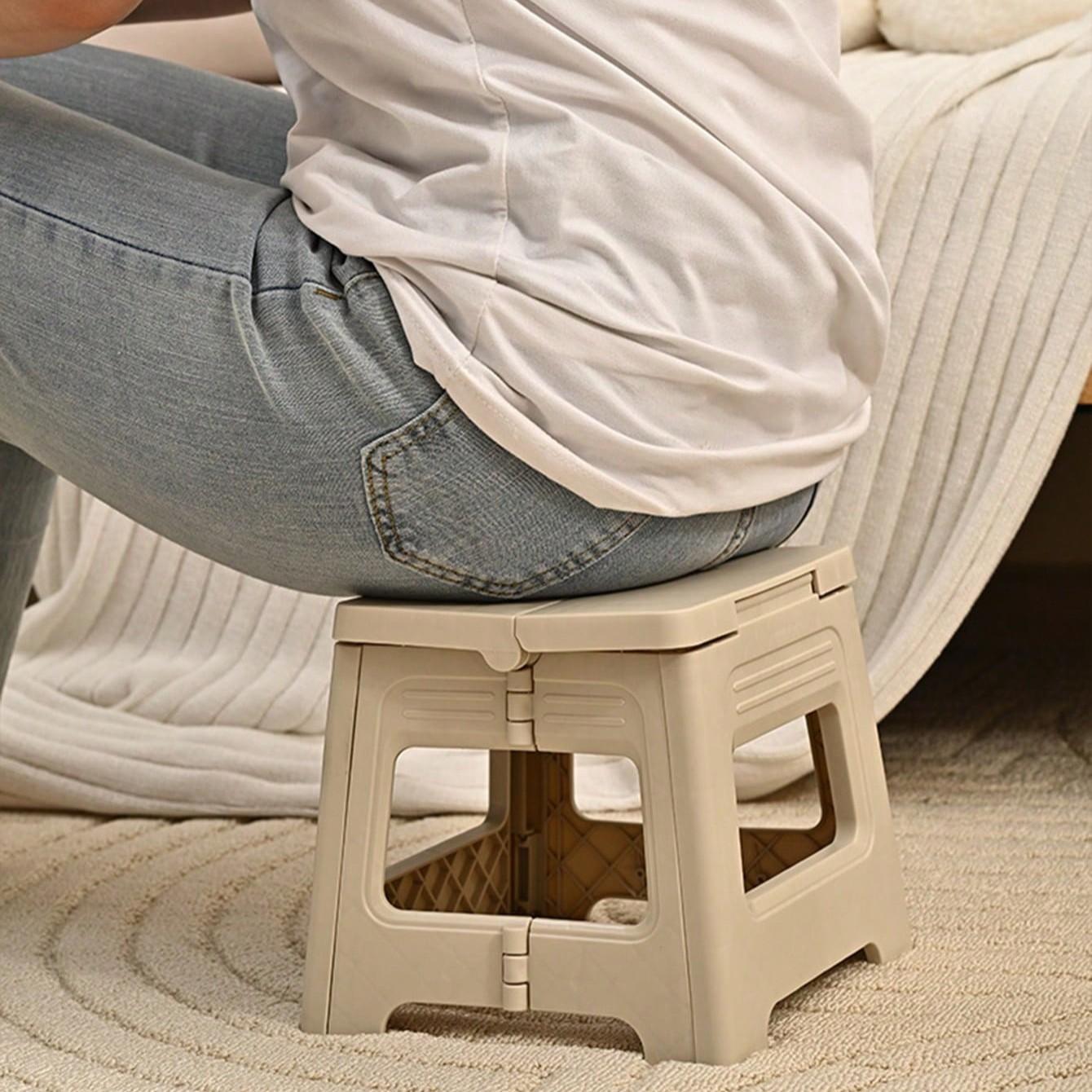 Foldable Ultra-Light Step Stool, Durable Adjustable Plastic Folding Chair, Portable Outdoor Travel Fishing Seat, Home Use Small Bench