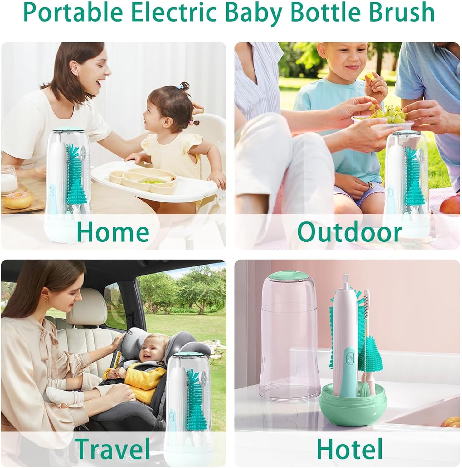 Electric Bottle Cleaning Brush, Baby Bottle Brush Cleaner, Water Bottle Cleaning Kit, Nipple Brush,Straw Cleaner Brush, 360° Rotation, Silicone Material, Waterproof,6 Packs Set for Newborns Electric Bottle Cleaning Brush, Baby Bottle Brush Cleaner, Water Bottle Cleaning Kit, Nipple Brush,Straw Cleaner Brush, 360° Rotation, Silicone Material, Waterproof,6 Packs Set for Newborns