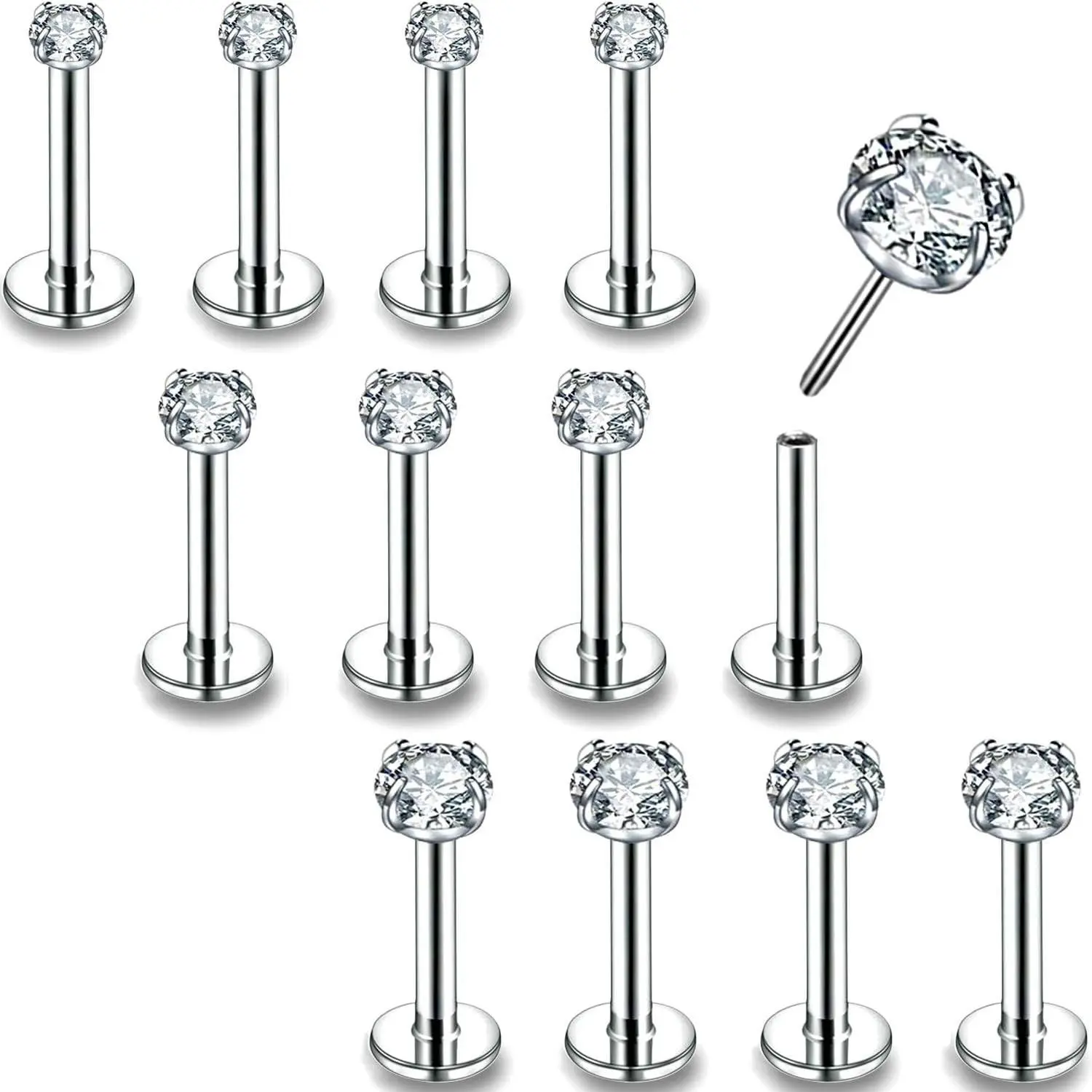 16g/18g/20g Threadless Lip Rings Tragus Earrings Surgical SteelGift