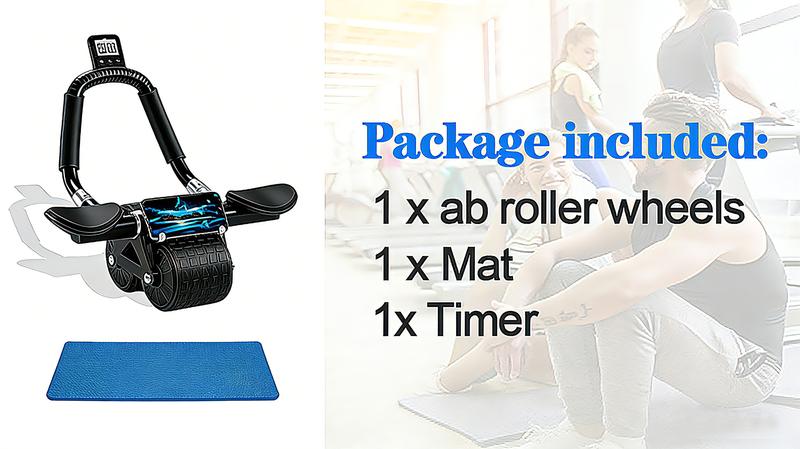 Ab Roller Wheel with Elbow Support, Automatic Rebound Abdominal Wheel,Ab Roller for Abdominal Exercise Machine,Abs Workout Equipment,Trainer Fitness Belly Training for Men & Women Ab Roller | Home Core Training Fitness Equipment