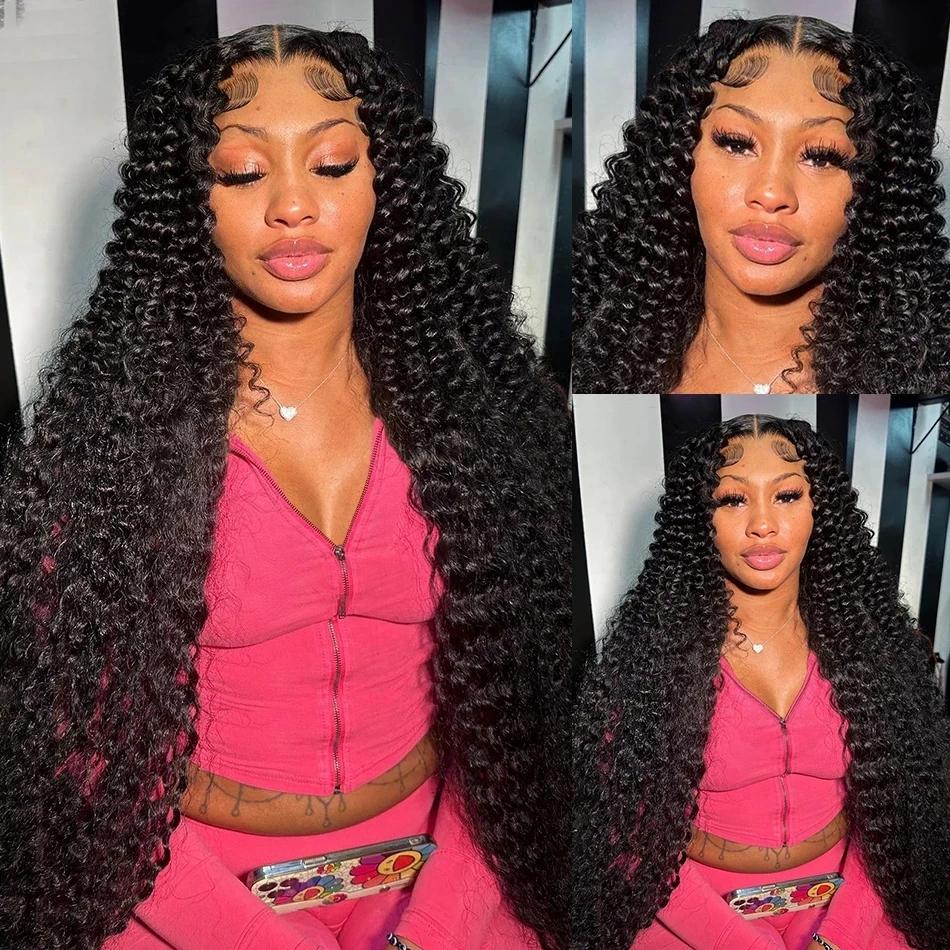 Bling Hair Brazilian 12-36 Inches Deep Wave 13x4/13x6 Transparent Front Human Hair Wigs 13x4 Curly Water Wave Lace Frontal Wigs For Woman