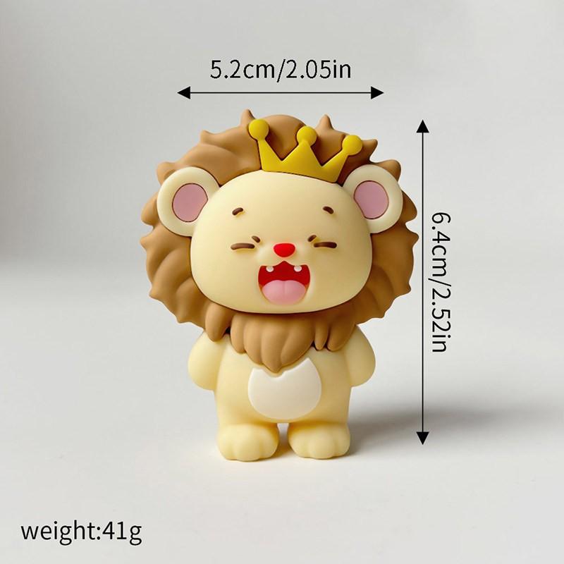 Birthday Cake Decorations, Forest Cute Series, Rainbow Animal Smiley Lion Elephant Monkey Snail Road Sign Insert, Home Ornament