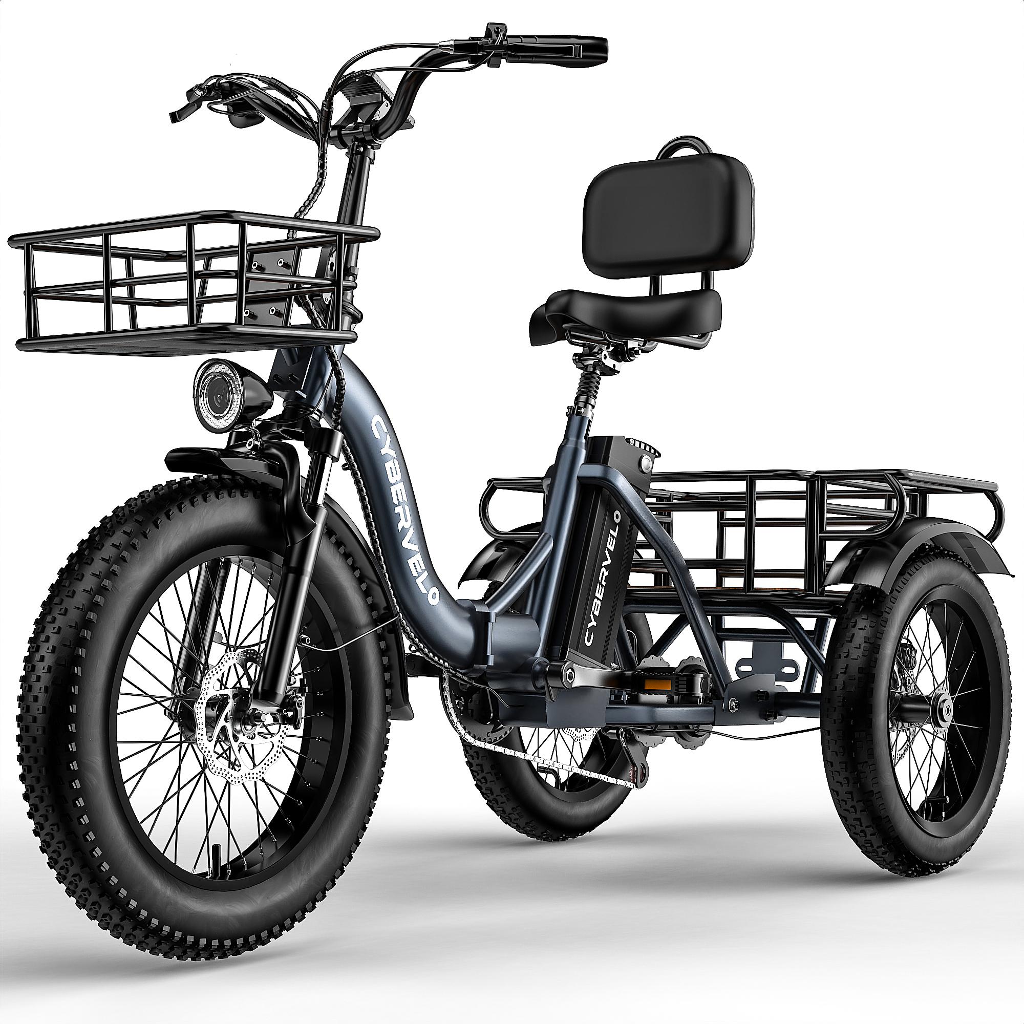 Electric bicycle for adults , three wheels electric bicycle, 48V20.8 Ah large removable battery ,20inch bike with basket ,bicycle for comment  beach  man womens  all terrain , one year warrenty  ,Cybervelo ebike C16
