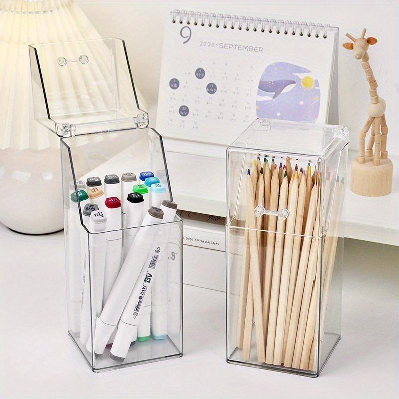 1pc Clear Makeup Brush Organizer, Large Capacity Makeup Brush Storage Box