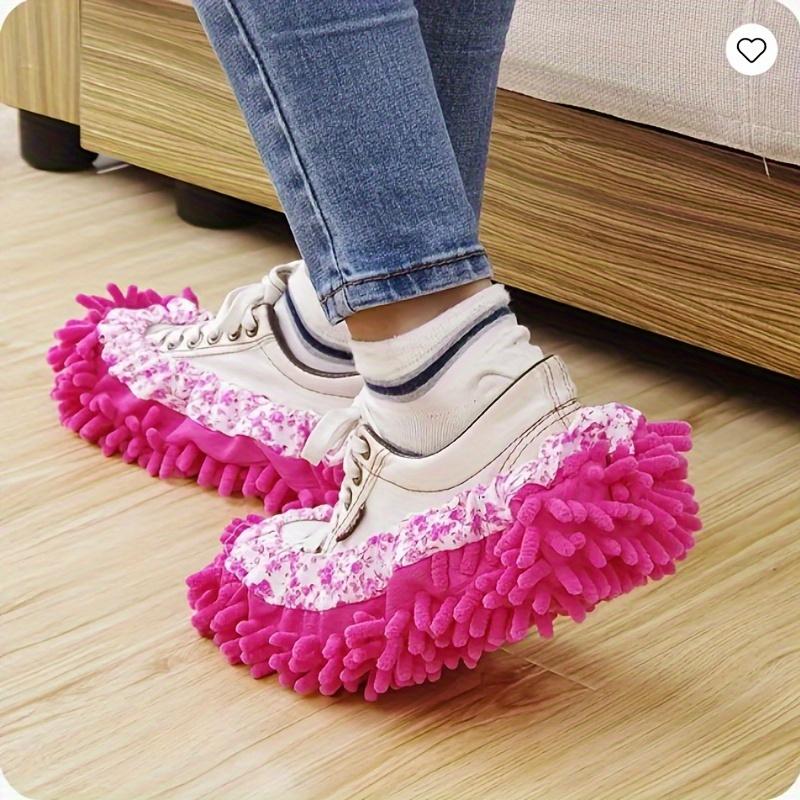 2pcs Household Kitchen Slippers, Multifunctional Floor Dusting Slippers, Microfiber Cleaning Shoes For Household Floor Cleaning, Bathroom And Office Shoe Covers, Multifunctional Washable Reusable Mop