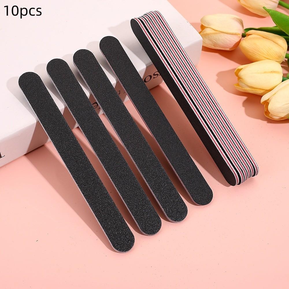 10pcs Dual-Sided Nail File Strips, Sanding Bars for Nail Shaping, Professional Manicure Tools, Essential Beauty Supplies