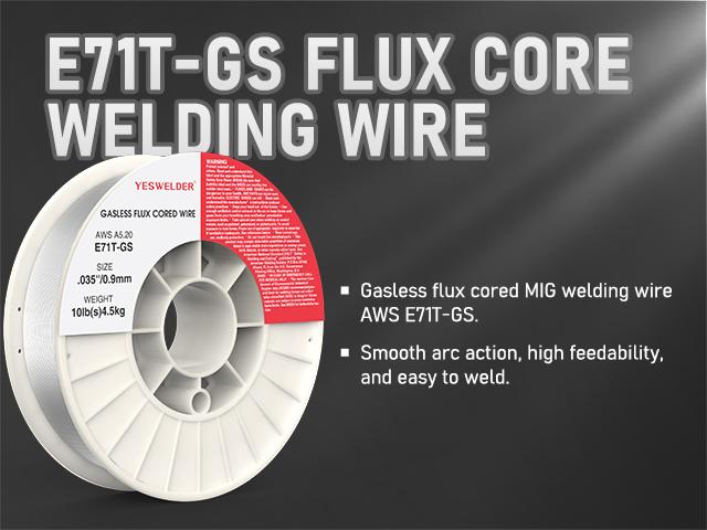 YesWelder E71T-GS Gasless Flux Core Welding Wire | 10LB Spool .030"/.035" Diameter Self-shielded Mild Carbon Steel MIG Wire