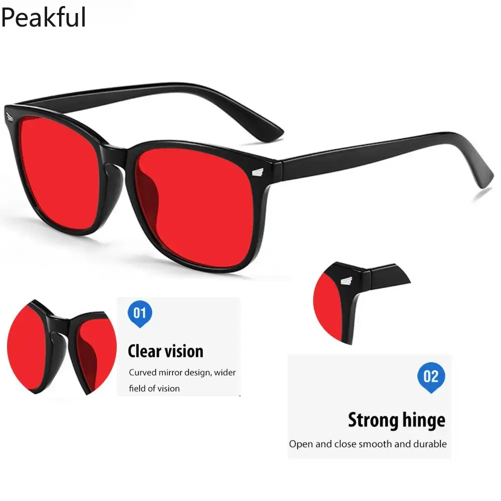 Blue Light Filter Glasses Red Light Glasses TR90 Gaming Glasses Frame Women Men Red Lenses Blue Light Blocking Protection for Screens, TVs
