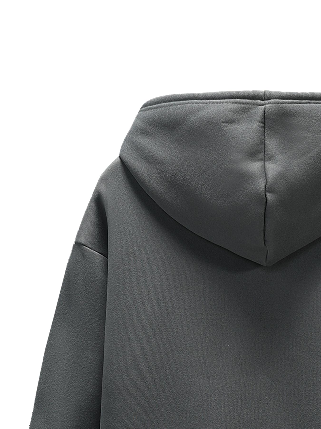 Women's Letter Print Drop Shoulder Hoodie, Fashion Casual Drawstring Pocket Hooded Sweatshirt for Daily Holiday Outdoor Wear, Women Clothing for Fall & Winter