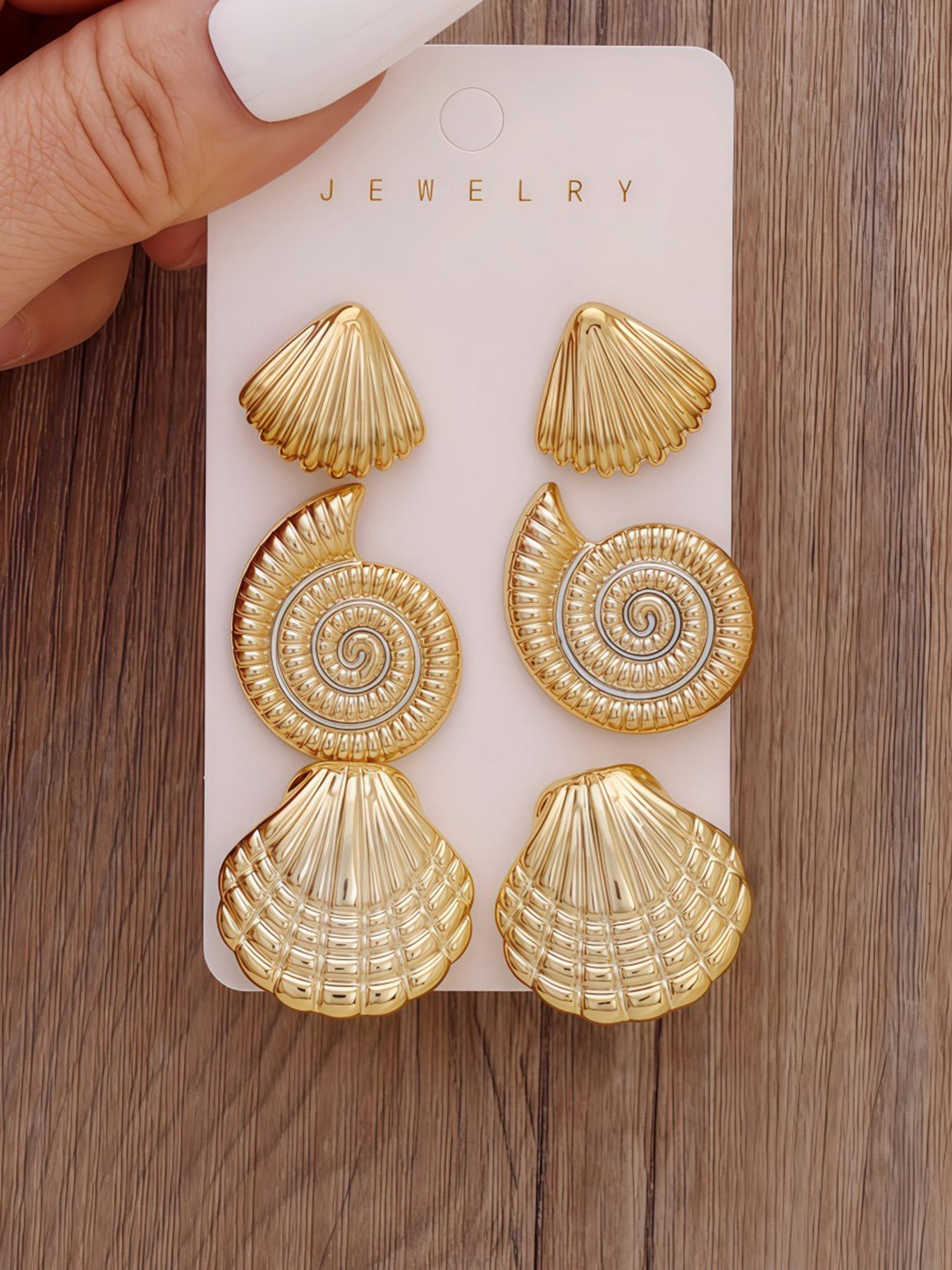 Summer Geometric Earrings Set, Fashion Ear Studs, Elegant and Stylish, Perfect for All Seasons, Versatile Jewelry for Any