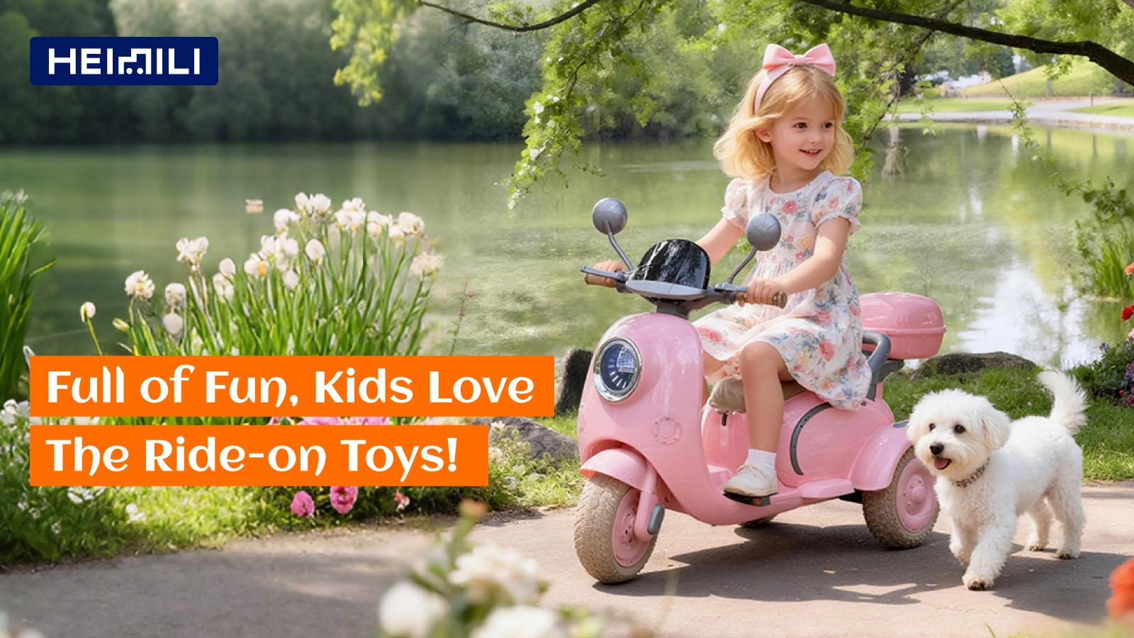 HEIMILI Electric Kids Motorcycle with Storage,Electric Scooter for 3 Year Old,3-Wheel 12V Ride On Scooter for Kids, Motorcycle for Girls, Ideal Moped for Girls Ages 3-6 Trike Bike Toddler Tricycle