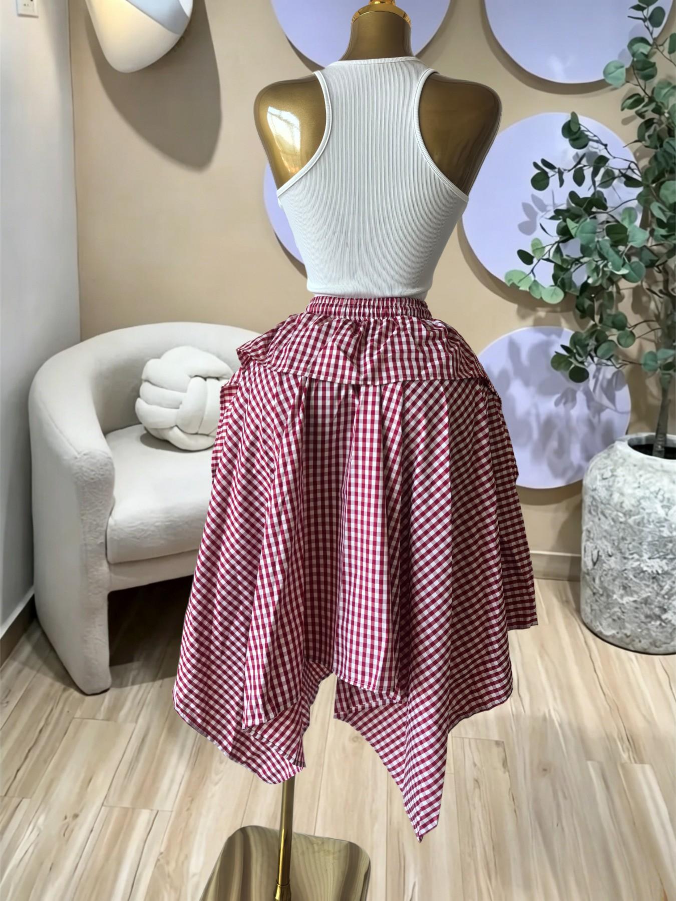 PULKRITU Elegant Women's Sleeveless  Knit Tank Top and Asymmetrical Skirt Set, High Waist Striped Ruffle Dress Two-Piece,Casual Beach Resort Birthday, Vacation Street Lady Two-Piece Set,Female Fashion 2 Piece Co-ord Set, Casual Everyday Set
