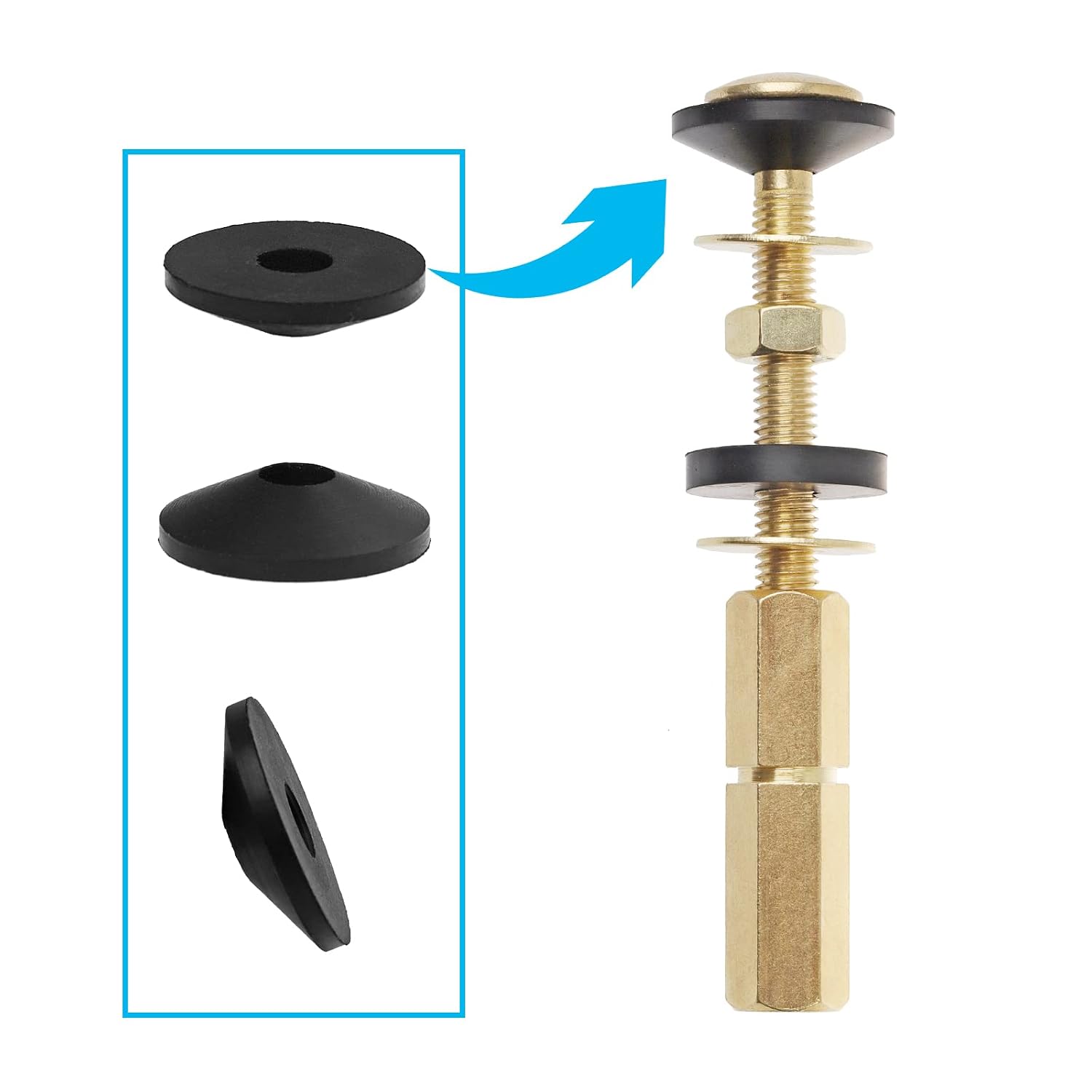 10 count Conical Rubber Washers for Toilet  to Bowl ,  Beveled Gasket Washers for Toilet  Leakage ,  Fit for 5/16” Toilet  | Beveled Gasket Washers Kit for Toilet  Leakage ,  Fit for 5/16” Toilet