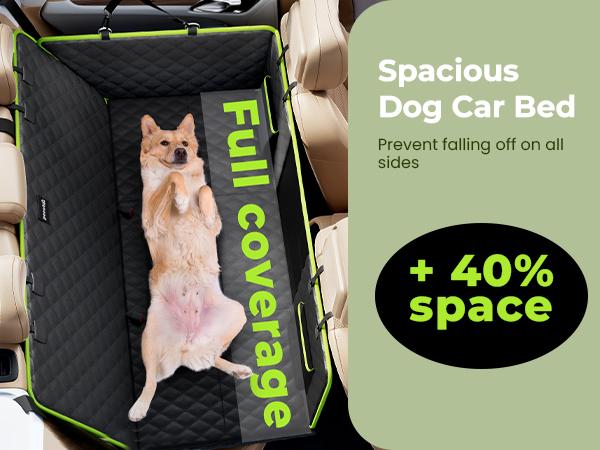 Pecute Pet Car Seat Cover Waterproof Dog Backseat Hammock with Mesh Window & Storage Pocket, 600D Non-Slip for Car/Truck, Easy to Install Washable