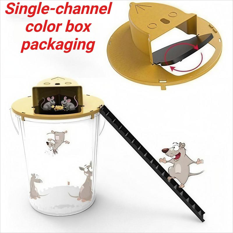 Flip 'N Slide Bucket Mouse Trap - Multi-Catch, Auto-Reset, Humane/Lethal Rat Trap - ABS Plastic Material, Reusable Mouse Traps for Indoor Home & Outdoor Use