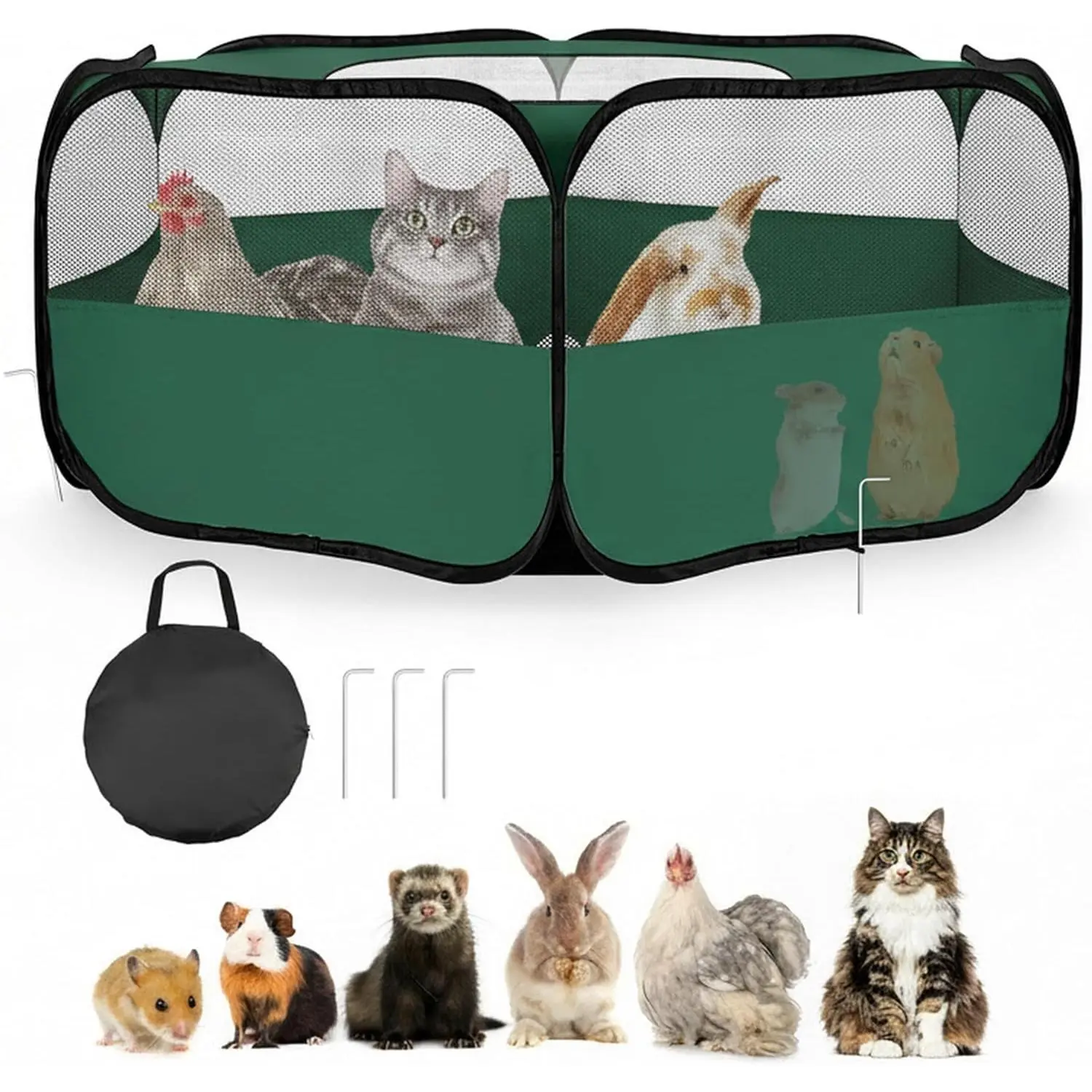 Small  Playpen with Mesh Cover &  Bottom  Tent Chicken Brooder  Guinea Pig Cage Playpen for Small  Indoor Outdoor Use