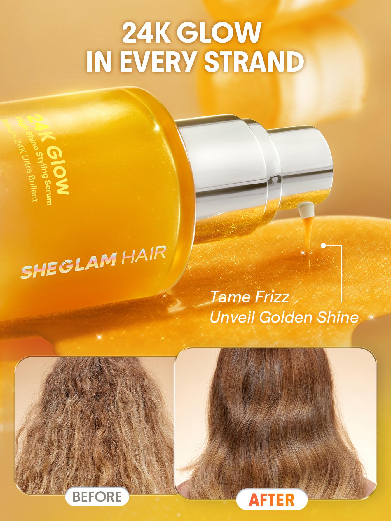 SHEGLAM HAIR-24K Glow High Shine Styling Serum-50ml-Effortlessbeauty-Productosdecabello- Coachella