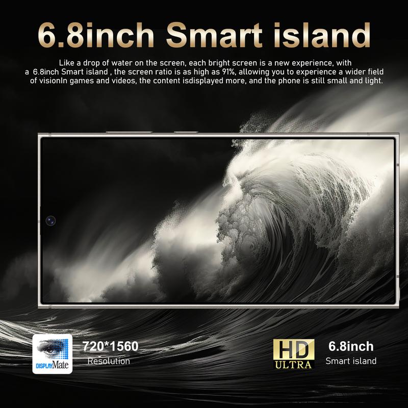 M26 Ultra Smart Android Phone 6.8 Inch Large Screen 4GB+64GB ROM 4000mAh Battery Octa-core Processor Smartphone Cellphone