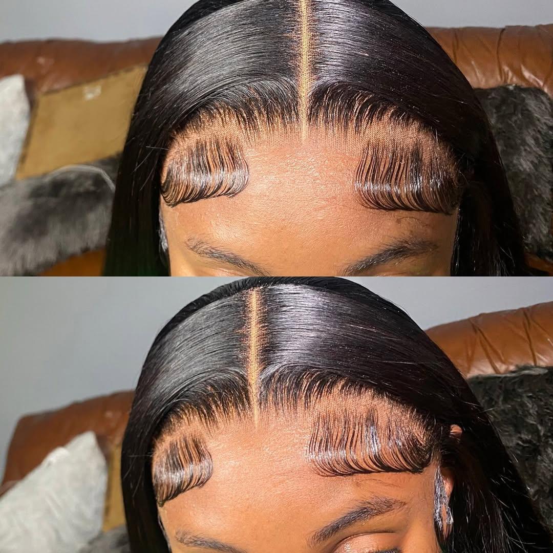 Midulla Double Drawn Silky Straight 13x6 Transparent Lace Front Wig Human Hair 200%Density Pre Bleached Knots Lace Frontal Wigs for Women