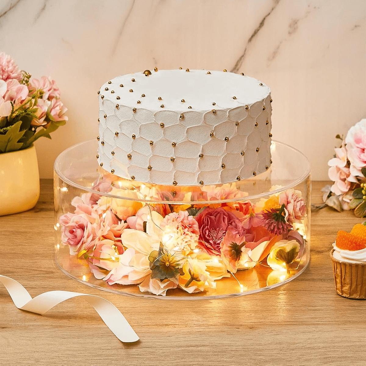 Transparent Acrylic Round Cake Stand, Stackable Wedding DIY Display Rack, Birthday Party Supplies, Elegant Dessert Holder