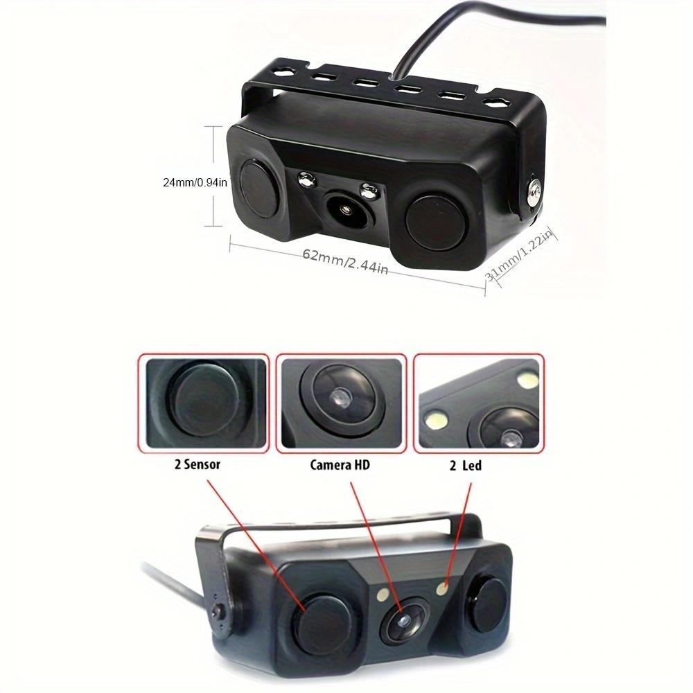 Bileeko 3-in-1 Car Reverse Backup Kit - Rear View Camera & 2pcs Parking Radar Sensors with Alarm