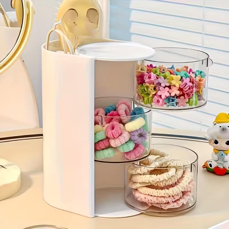 Rotating Multi-Layer Transparent Storage Box, Dustproof Plastic Organizer, Cosmetic Eyebrow Pencil Holder, Jewelry and Hair Accessories, Cosmetics Organizer Storage