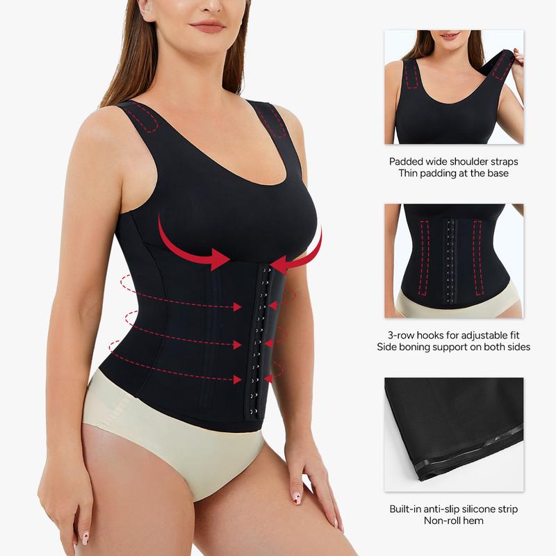 Nebility Fitness Belt Corset Camisole With Built In Bra Abdominal Support Tank Top Tummy Tuck Garment Shapewear Basic Compression Womenswear