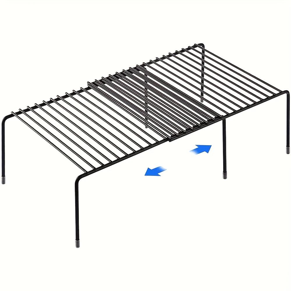 Expandable Metal Storage Rack for Kitchen Counter & Cabinet, Non-Slip Multi-Functional Organizer for Spices, Cookware and More, Sturdy Construction, Ideal Mother’s Day Gift