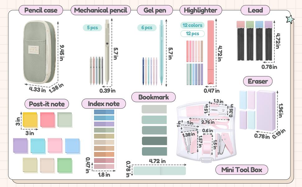69pcs Bible journaling Kit for Christian Bible Study Supplies with Pencil Case Gel Pen Marker Highlighter Transparent Sticky Notes Index Tab Aesthetic Annotation Kit School Stationery Easter Kit Gift for Student Teenagers Daughter Teacher Christian