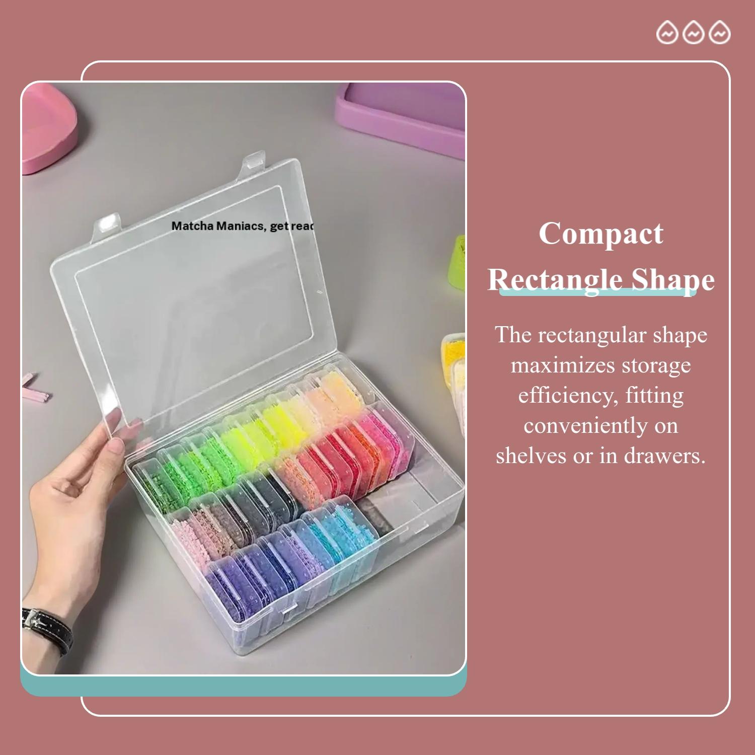 Transparent Plastic Storage Box, 30 Grid Small Square Case, Bead Accessories Organizer, Bead Storage Containers, Nail Jewelry Decorations Holder, Miscellaneous Set, Compartment