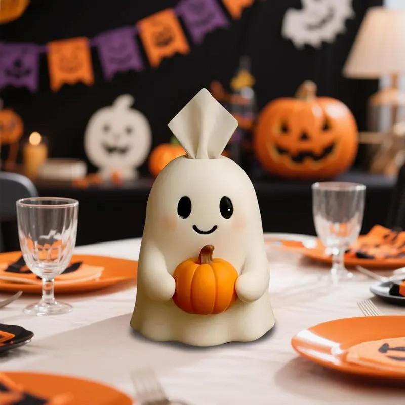 ⚠️ Size Check | Cute Ghost Tissue Box Cover | Halloween Room Decor | (TISSUES NOT INCLUDED)