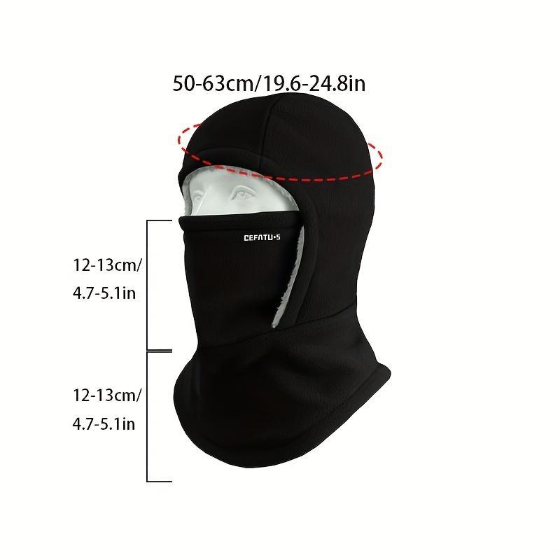 Winter Warmth 2-in-1 Hat & Face Mask - Windproof, Thick Fleece Lining for Cycling, Running, Skiing, Machine Washable, Black Protective Gear