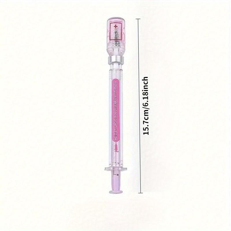 3pcs, syringe-shaped gender-neutral pen, novel decompression signature ball pen, medical vaccine-themed writing tool suitable for nurses, doctors, and students