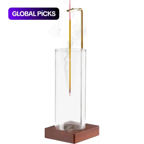 Incense Holder without Incense, Clear Glass Aroma Incense Burner, Desktop Ash Catcher Incense Holder, Home Decor for Meditation Yoga Relaxation #GLOBAL PICKS