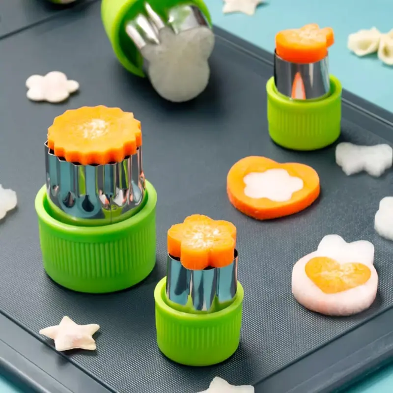 TikTok Bento Lunch Must Haves | 9PCS Kids Sandwich and Cookie Cutter Utensils Set, Stainless Steel Fruit Veggie Cutters for Picky Eaters, Fun School Lunch Box DIY Bakeware, Baking Supplies