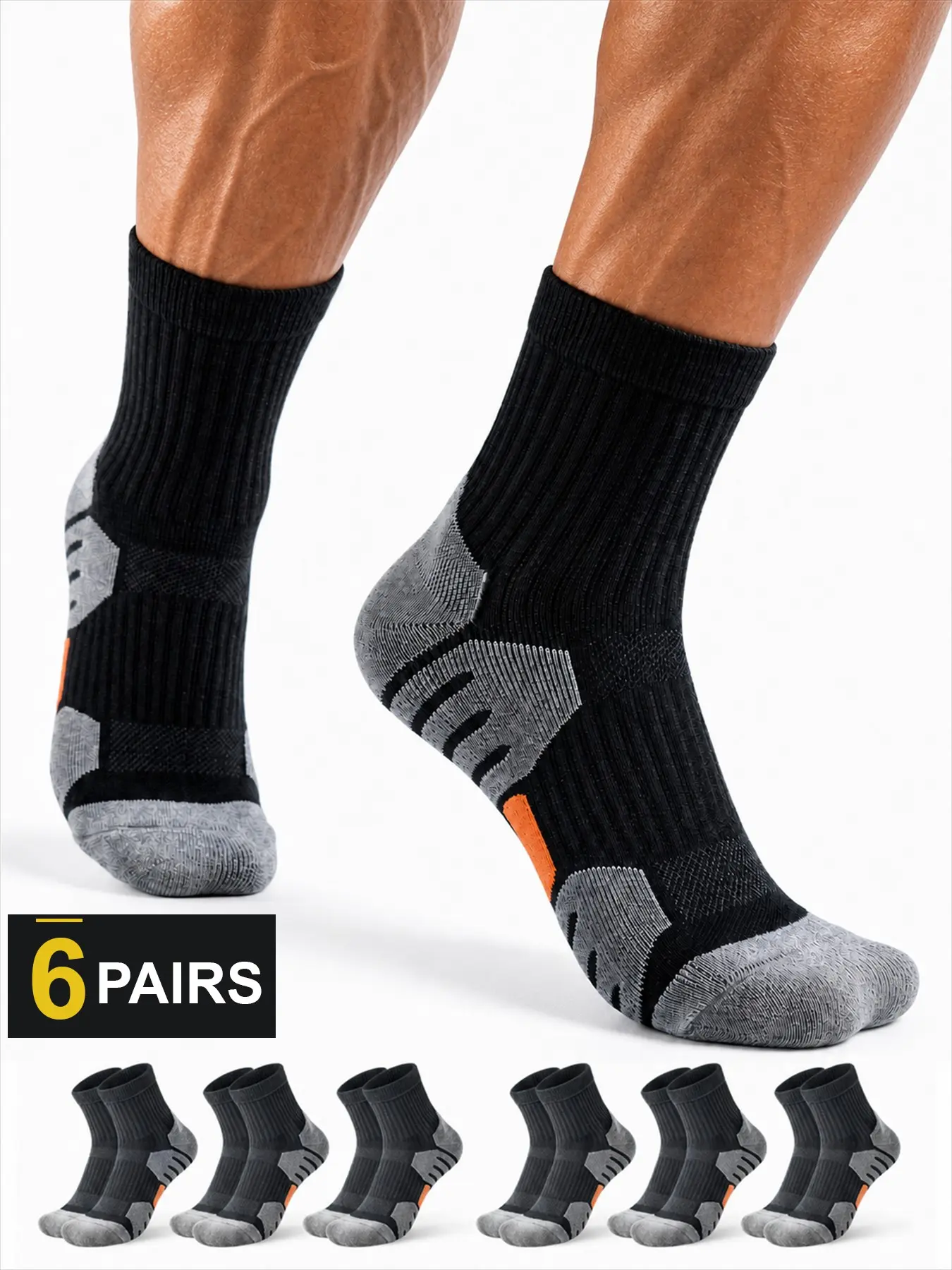 Unisex Mid-Calf Basketball Socks, Thick Cushioned Sport Socks, Arch Support, Breathable, Ideal for Basketball, Running, Fitness, Training, Walking, Daily Wear