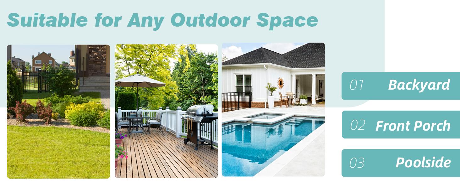 EROMMY 3 Pieces Outdoor Swivel Rocker Patio Chairs, 360 Degree Rocking Patio Conversation Set with Thickened Cushions and Glass Coffee Table for Backyard  wicker furniture