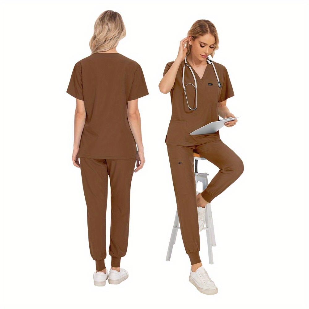 Unisex Uniforms Beauty Costume Women Nurse Doctor Set Clinic Workwear Pet Vet Tops Pants Comfortable Leisure Care Center Daily Practical Work Clothes Set