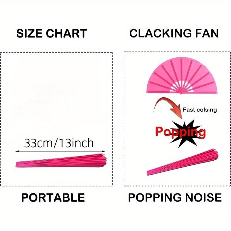 13 Inch Large Rave Fan, Popping Fan Clacking Fans for Line Dancing ...