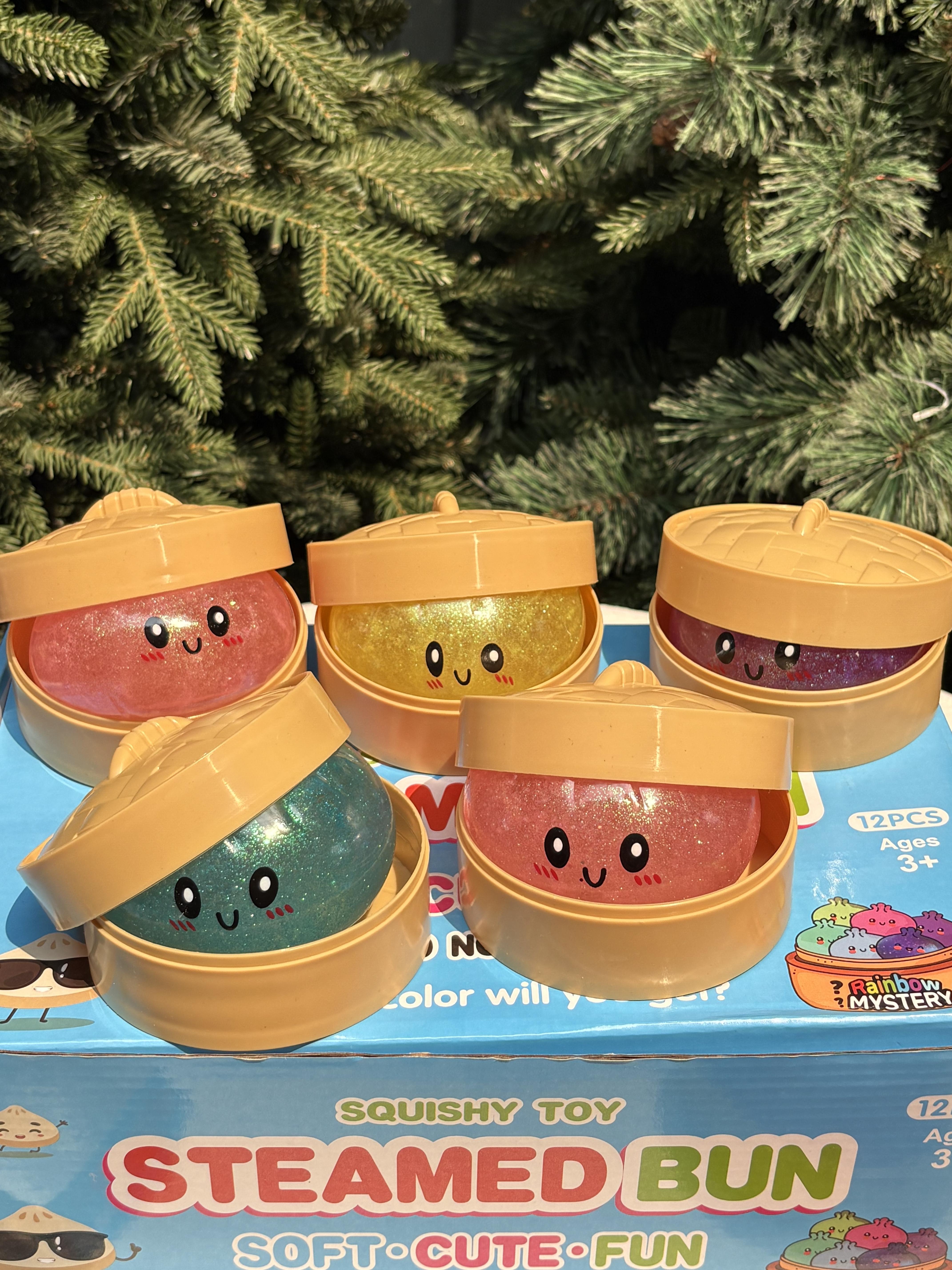 Squishy Dumpling Stress Balls for Adults, Dumpling Squishy Toys for Kids, Dumpling Fidget Sensory Toy,3.15 inches in Diameter Squeeze Dough Ball Stress Relief Toy, Stretchy Stress Ball Squish Toys